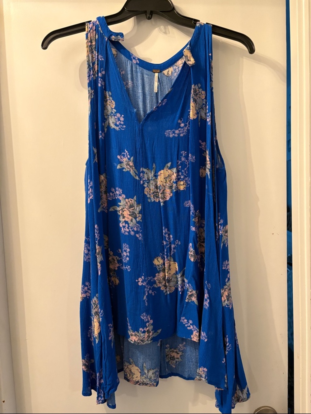 Free People Royal Blue Floral Mini Dress